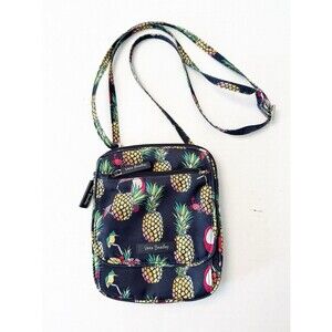 Vera Bradley Nylon Lighten Up Trio Zip Hipster Crossbody Toucan Party 8”x6.5”